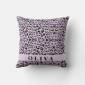 Classic Personalized Pink Leopard Print クッション (裏面)