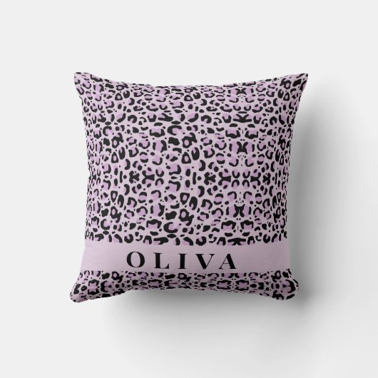 Classic Personalized Pink Leopard Print クッション (裏面)