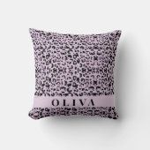 Classic Personalized Pink Leopard Print クッション (正面)