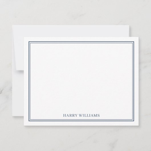 Classic Personalized Stationery Minimalist Mens  ノートカード (正面)