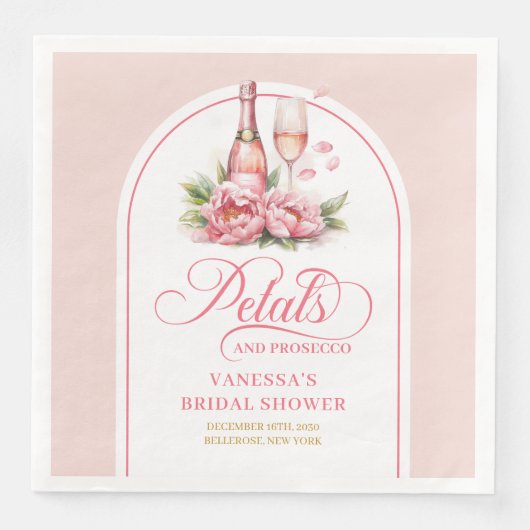 Classic Petals and Prosecco Gold Accent Napkins (正面)