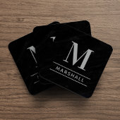 Classic Pewter Gray Personalized Monogram Initial コースター