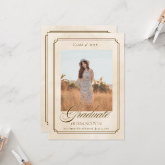 Classic Photo Graduation Announcement Invitation 招待状