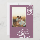 Classic Photo Muted Plum Floral Wedding Invitation 招待状 (裏面)