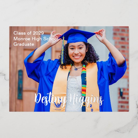 Classic Photo Simple Real Foil Invitation 箔招待状 (正面)