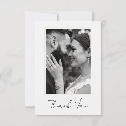 Classic Photo Wedding Flat Thank You Card (正面)
