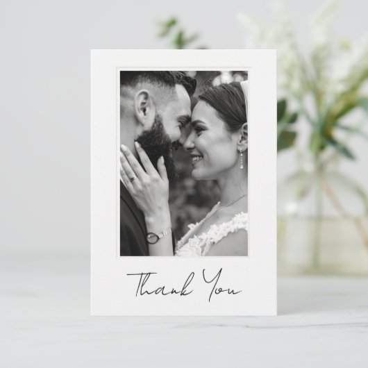 Classic Photo Wedding Flat Thank You Card (スタンド正面)