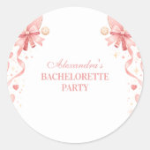 Classic Pickleball Garden Bachelorette Party ラウンドシール (正面)