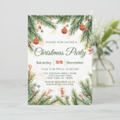 Classic Pine & Ornament Christmas Party 招待状 (スタンド正面)