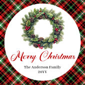 Classic Pine Wreath Christmas Gift Tag Custom フェイバータグ