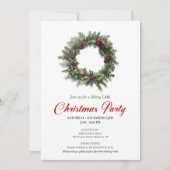 Classic Pine Wreath Christmas Party Editable 招待状 (正面)