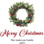 Classic Pine Wreath Watercolor Christmas Napkins