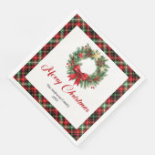Classic Pine Wreath Watercolor Christmas Napkins (コーナー)