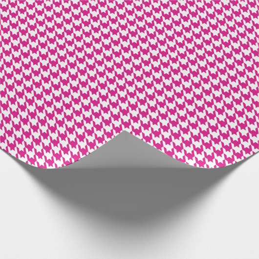 Classic Pink and White Houndstooth Pattern  ラッピングペーパー (角)