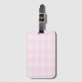 Classic Pink Argyle Designer Luggage Tag  ラゲッジタグ (正面縦)
