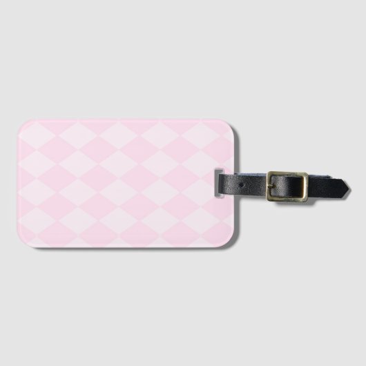 Classic Pink Argyle Designer Luggage Tag  ラゲッジタグ (正面横)