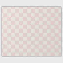 Classic Pink & Cream Diagonal Check Wrapping Paper