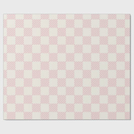Classic Pink & Cream Diagonal Check Wrapping Paper ラッピングペーパー