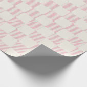 Classic Pink & Cream Diagonal Check Wrapping Paper ラッピングペーパー (角)