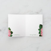 Classic Pink Flower Gingham Patten  Note Card ノートカード (内部)