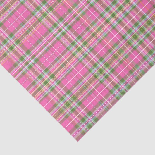 Classic Pink & Green Tartan Plaid 薄葉紙 (詳細)