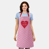 Classic Pink Hearts Apron Valentine I Love You Gif エプロン (着用した状態)