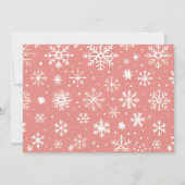 Classic Pink Merry & Bright Bold Snowflake Photo シーズンカード (裏面)