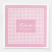Classic Pink Plaid Napkins Personalized Touch (正面)