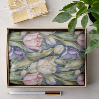 Classic Pink, Purple, Whute Tulips 薄葉紙