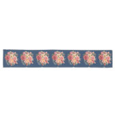 Classic Pink Roses on Blue Background Table Runner ロングテーブルランナー (横)