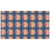 Classic Pink Roses on Blue Background Tablecloth テーブルクロス (正面(横))