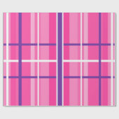 Classic Pink  Rustic Buffalo Plaid Wrapping Paper ラッピングペーパー (フラット)