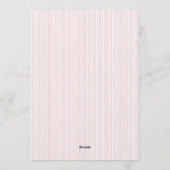 Classic Pink Stripes & Red Bow Frame Christmas  招待状 (裏面)