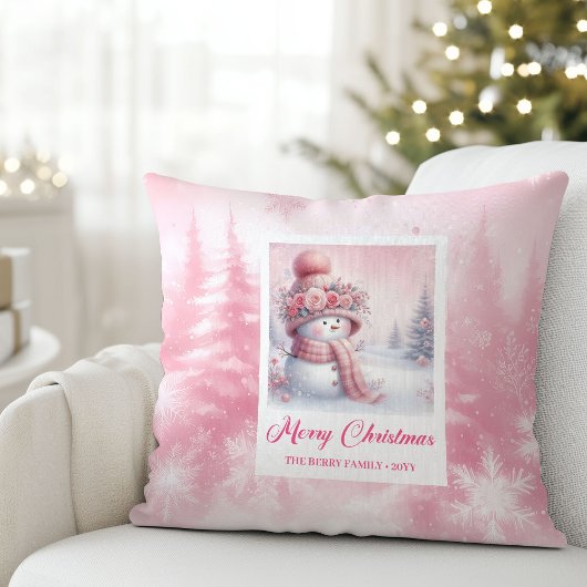 Classic Pinkmas Cozy Winter Forest Kids Gift  クッション