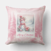 Classic Pinkmas Cozy Winter Forest Kids Gift Xmas クッション (正面)