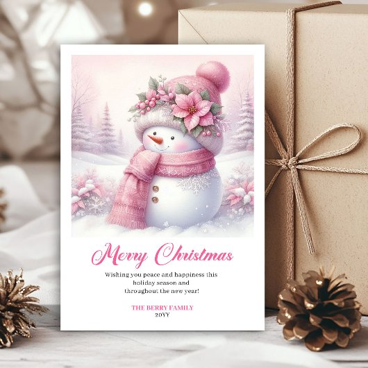 Classic Pinkmas Editable Festive Scene Christmas  シーズンカード