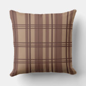 Classic Plaid Brown Shades Throw Pillow クッション (裏面)