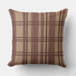 Classic Plaid Brown Shades Throw Pillow クッション