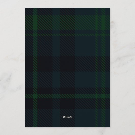 Classic Plaid Little Bear Birthday Photo 招待状 (裏面)