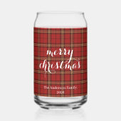 Classic Plaid Merry Christmas Festive -  ガラス缶 (正面)