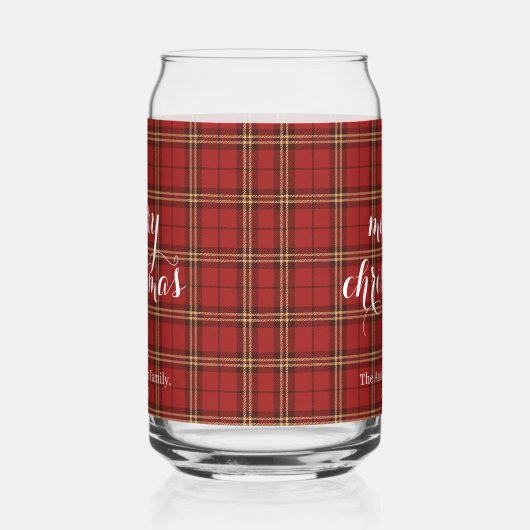 Classic Plaid Merry Christmas Festive -  ガラス缶 (左)