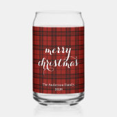 Classic Plaid Merry Christmas Festive -  ガラス缶 (裏面)