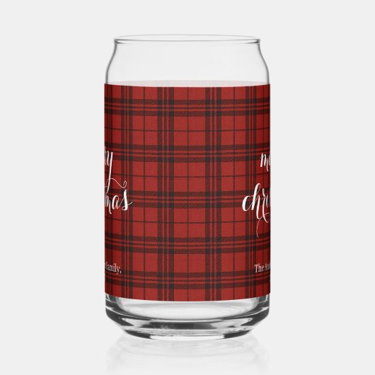 Classic Plaid Merry Christmas Festive -  ガラス缶 (右)
