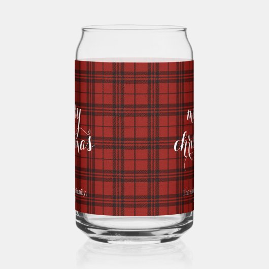 Classic Plaid Merry Christmas Festive -  ガラス缶 (左)