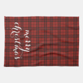 Classic Plaid Merry Christmas Festive -  キッチンタオル (横)