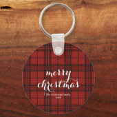 Classic Plaid Merry Christmas Festive -  キーホルダー (裏面)