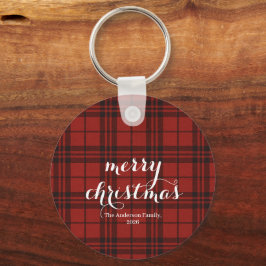 Classic Plaid Merry Christmas Festive -  キーホルダー