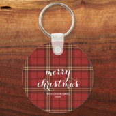 Classic Plaid Merry Christmas Festive -  キーホルダー (正面)