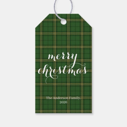 Classic Plaid Merry Christmas Festive -  ギフトタグ (正面)