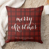 Classic Plaid Merry Christmas Festive -  クッション (ブランケット)